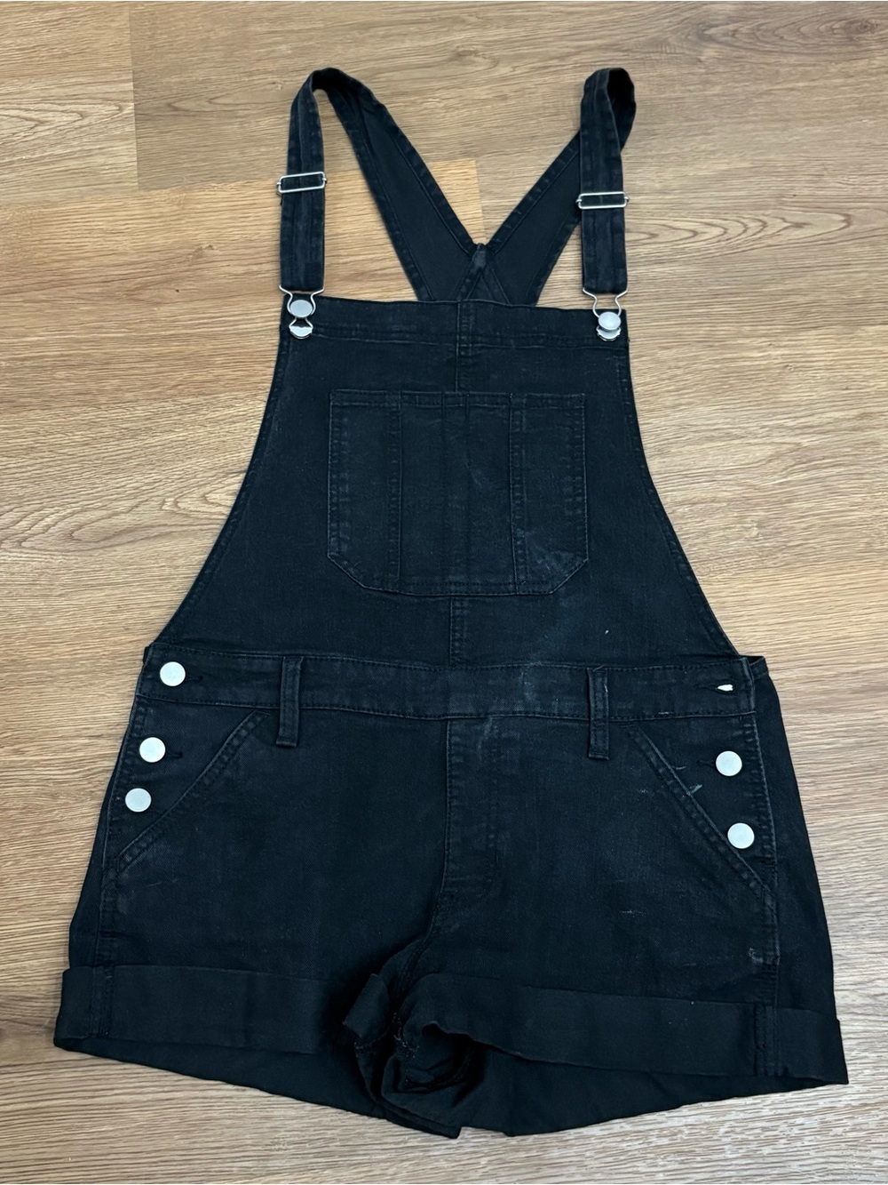 Black shorts overalls denim